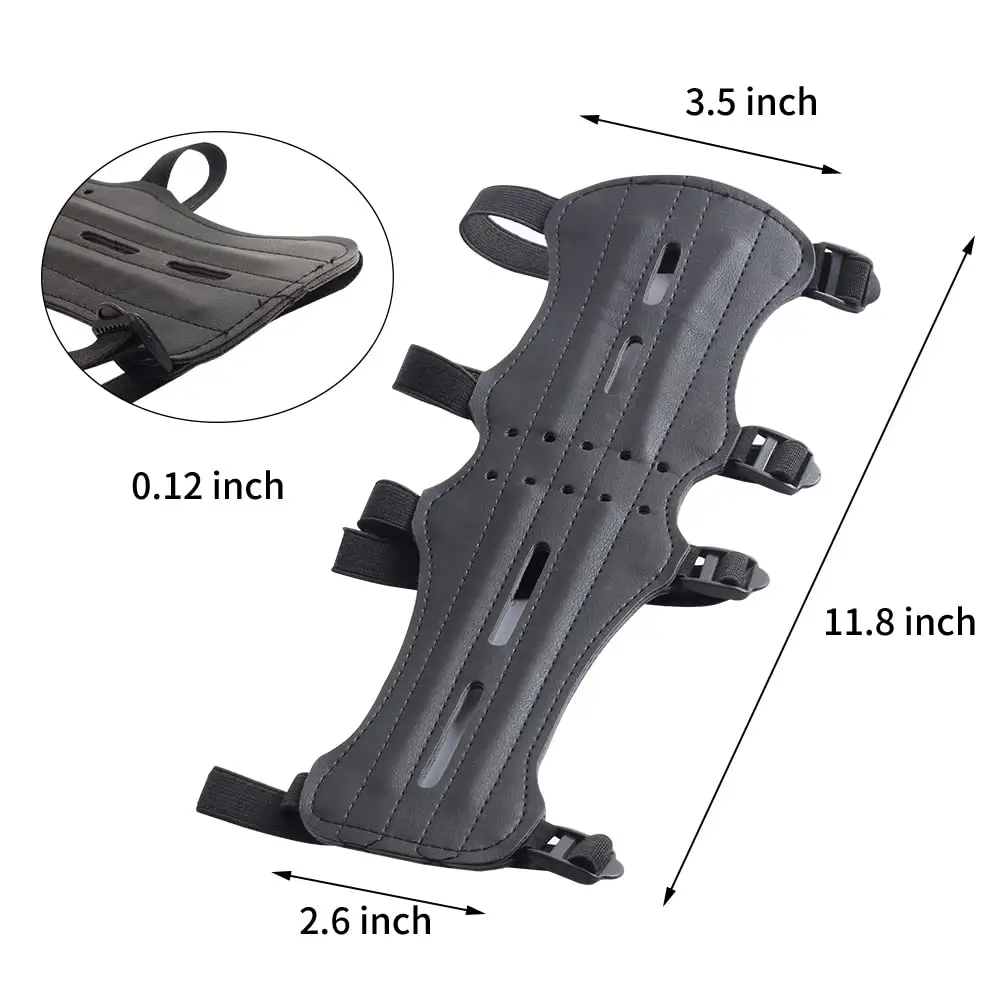 Protezione Braccio Per Tiro Con L'arco - In Pelle PU, Regolabile, Per Destri E Mancini, Confortevole E Resistente - Foto 12
