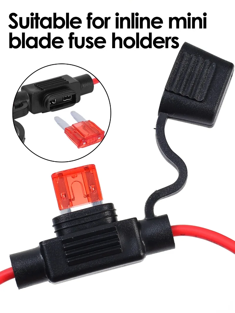 5/10/20 Stück Wasserdichter Auto-Sicherungshalter 12V 30A Mini-Flachsicherungsadapter Spritzwassergeschützte Box für Inline-Trennschalter Sicherungsbuchse – Detail 4