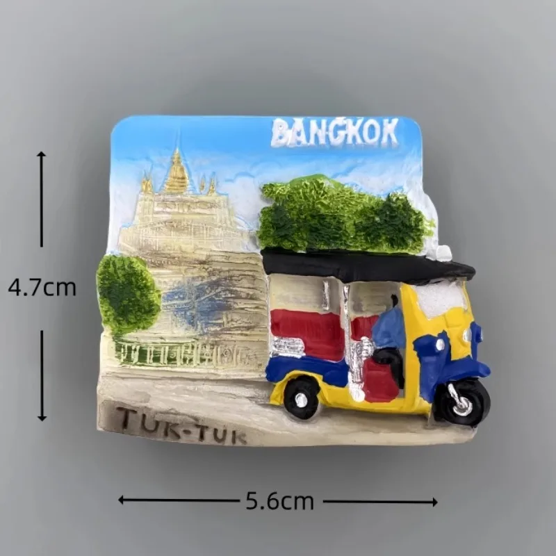Magnete Frigo 3D 'Bangkok Thailandia' - Souvenir Di Viaggio In Resina, Fatto A Mano, Decorazione Casa E Cucina, Regalo Originale Per Amici E Collezionisti
