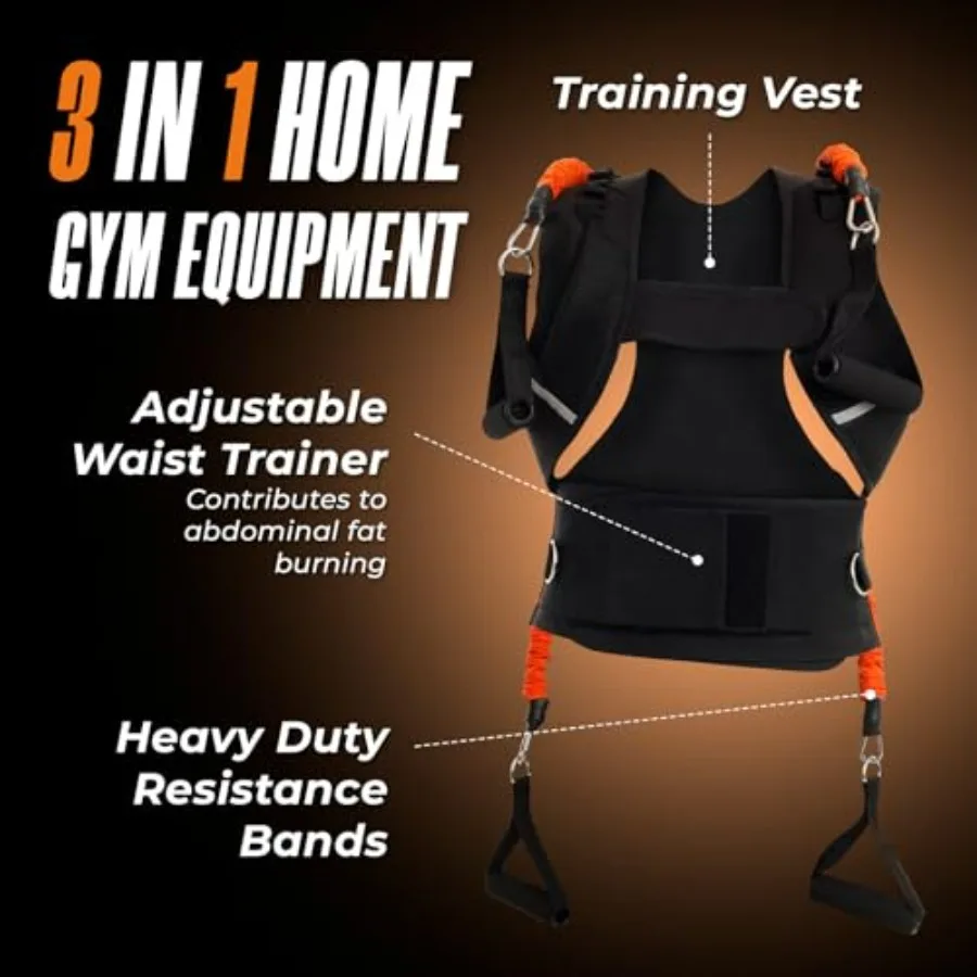 3-in-1 Multifunctional Vest - Muscle Strength and Posture Correction - Upper Body Fitness Equipment, Waist Trainer