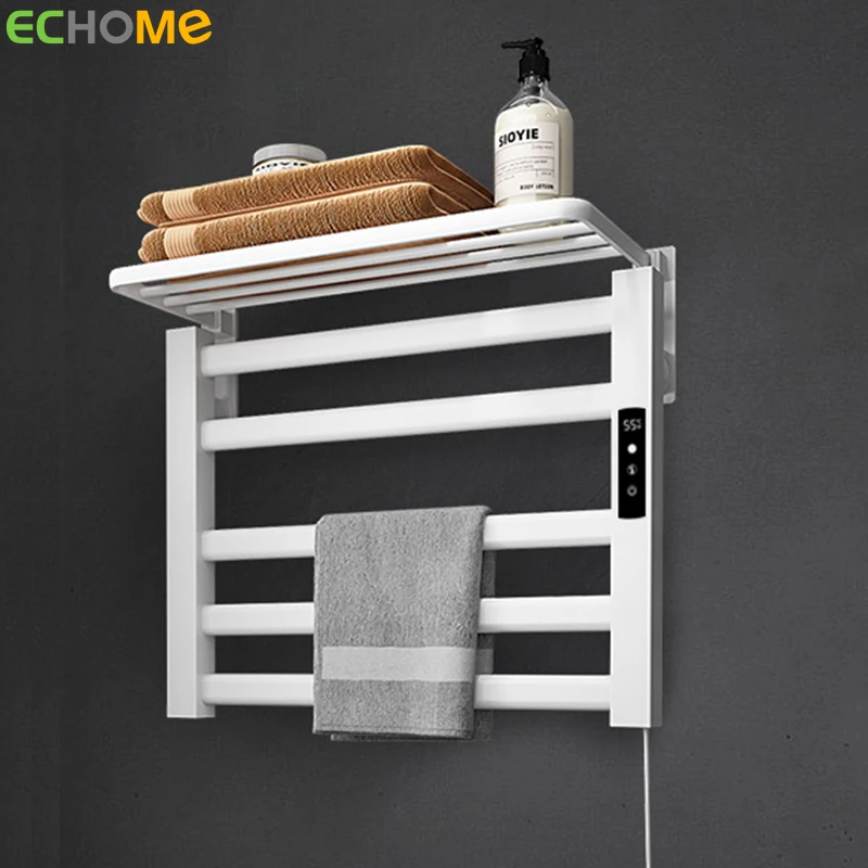 

Electric Heated Towel Rack Sterilizing Towel Heated Drying Rack Carbon Fiber Heated Towel Warmer Household Bathroom Accessories