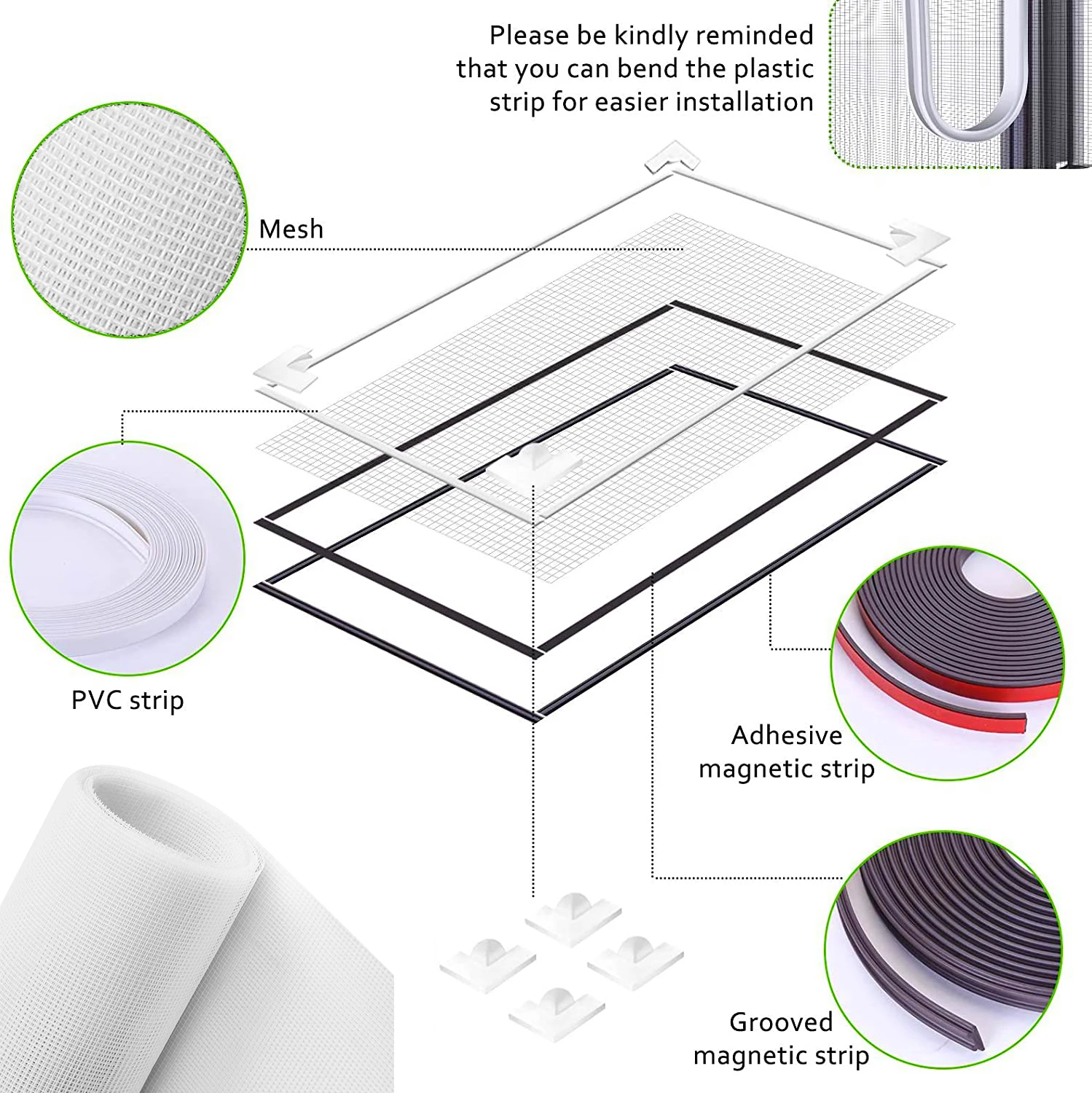 Tulle Magnetic Screen Door Mosquito Net