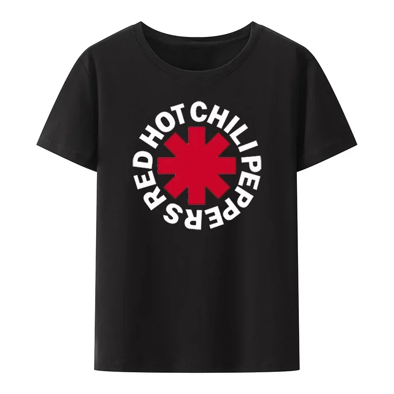 

Men Harajuku Short-Sleeve Loose Breathable Tops Red Hot Chili Tees Peppers Men's Cartoon Cool Funny Black White TShirts harajuku