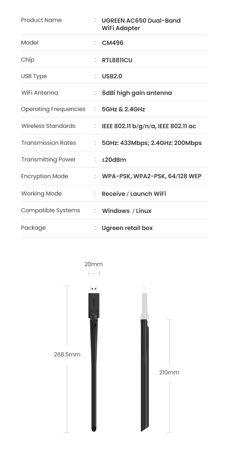 2.4g antena wifi usb para computador windows