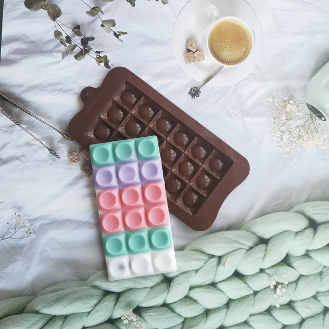6 Grid Small Waffle Rectangle Chocolate Bar Silicone Candy Mold Trays