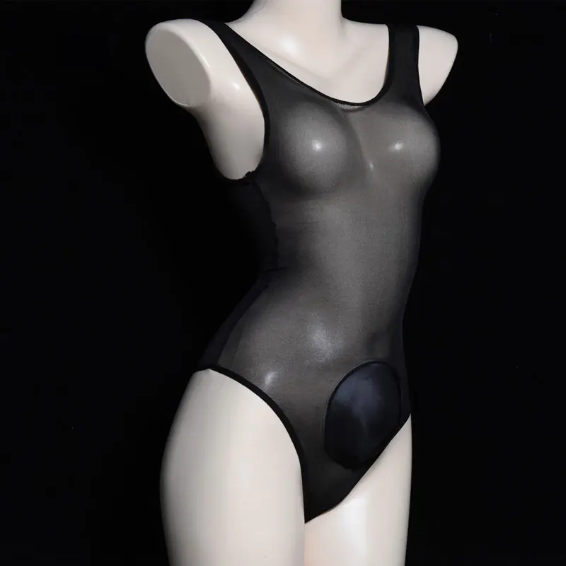 Sexy Men's Shiny Sheer Teddy Bodysuit Bodystocking Glossy Dance Tights Shaping Night Club Sissy Penis Sheath Gay Man Underwear men underwear sexy lingerie
