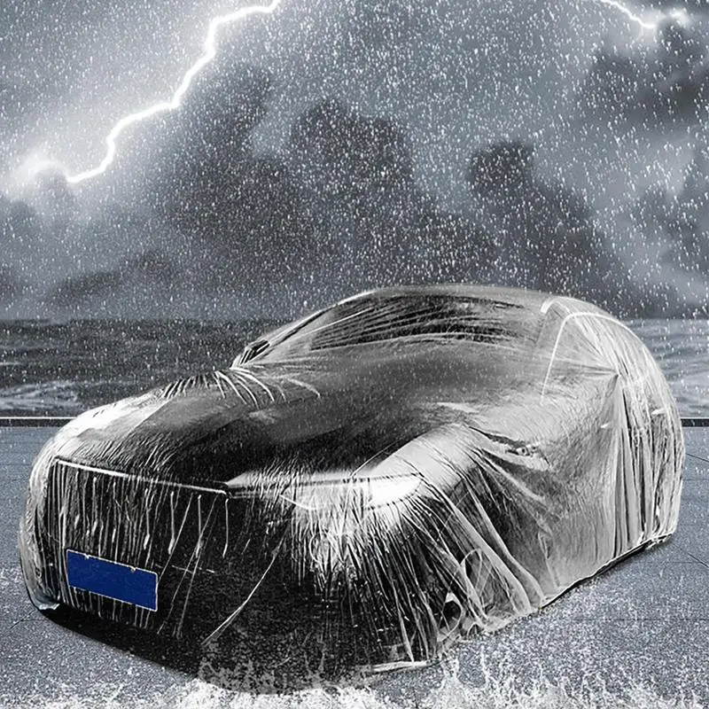 

Universal Car Cover Transparent Car Clothing All-Weather Rainproof Auto Cover Outdoor Car Guard Dustproof Full Exterior Cover