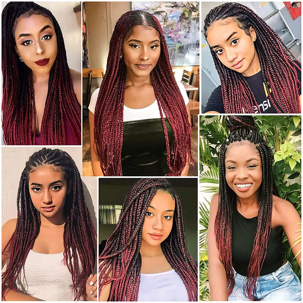 Pre Stretched Braiding Hair Extensions For For African Braids Ombre Synthetic Bundles Yaki Straight Easy to Braid Wholesale Hair 6