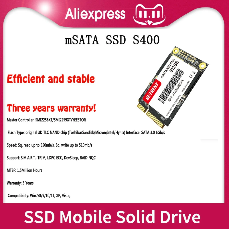Kaliber bloemblad Zwart mSATA SSD S400 Ssd Harde Schijf 64gb 128Gb 256Gb 480Gb 512Gb 2.5 "Interne  Hdd Solid State Drive Voor Desktop Pc Laptop| | - AliExpress