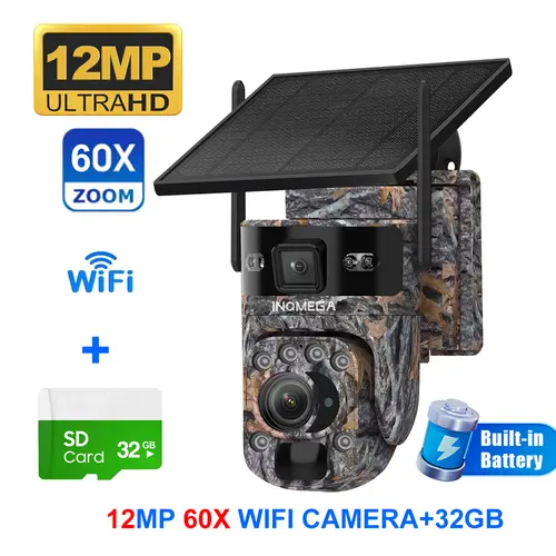 INQMEGA 12MP 60X Optical Zoom 4G/ WiFi Solar Camera Outdoor Camouflage PTZ Cameras Surveillance CCTV Solar Hunting Camera Ubox - Image 13