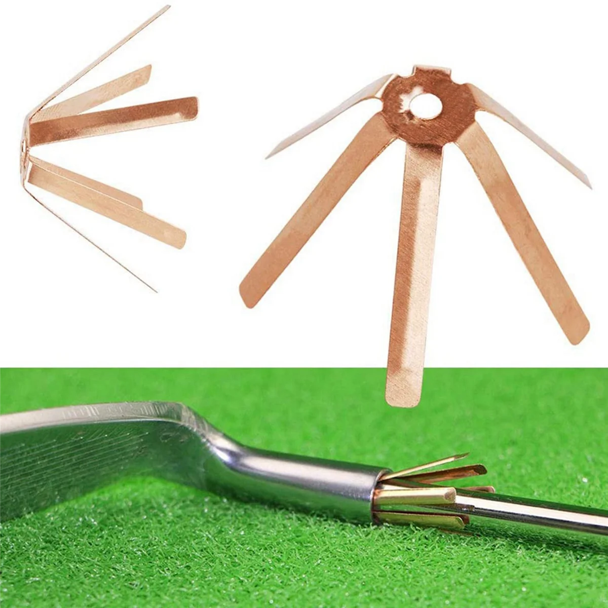 BAAU 80Pcs Universal Brass Golf Adapter Spacer Shims Fit 0.350 Golf Shafts Shim Adapter Golfing Club Shafts Accessories