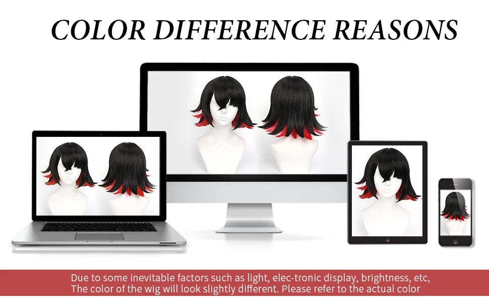 Zenless Zone Zero-Inspired Black-Red Ombre Synthetic Wig with Bangs for Daily Wear