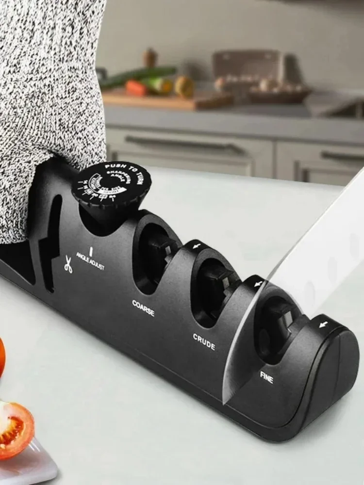 kitchen accessories 1Pc Black/Red Angle Adjustable Five In One Knife Sharpener Professional kitchen gadgets