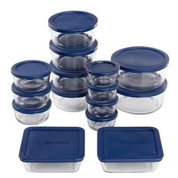 Glass food storage containers with lids, 30 pieces, protect food flavors, are extra durable, dishwasher and microwave safe 1