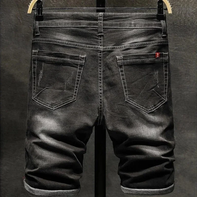 2024 Summer Brand Men's Classic Denim Shorts 98% Cotton Jeans Simple Fashion Youth Straight Loose Casual Shorts