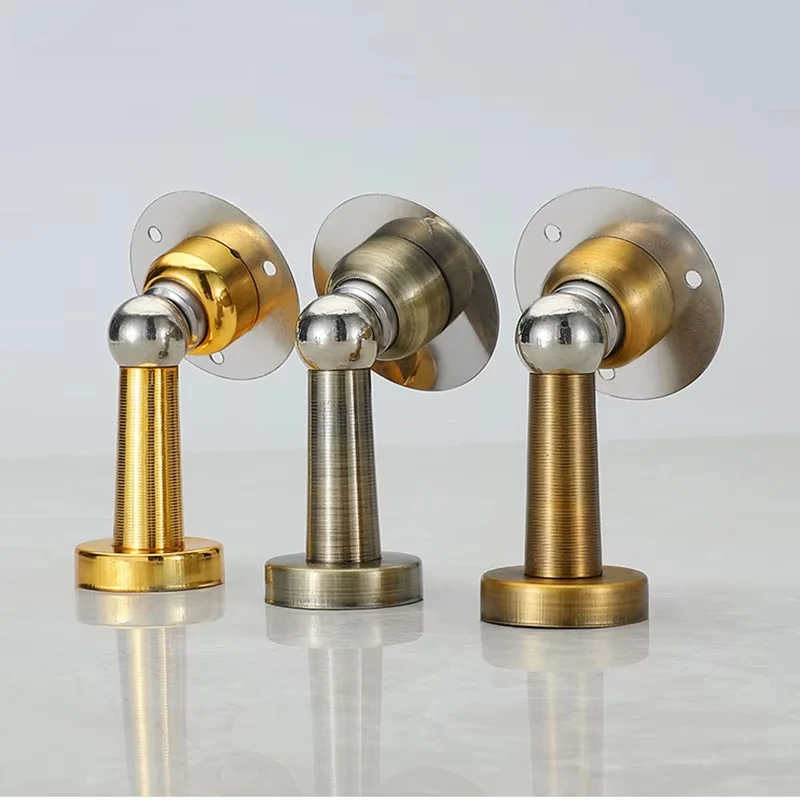 Stainless Steel Magnetic Doorstop Non-Punch Wind-Proof Door Stopper Wall Mounted Floor Mounted Door Holder Hardware