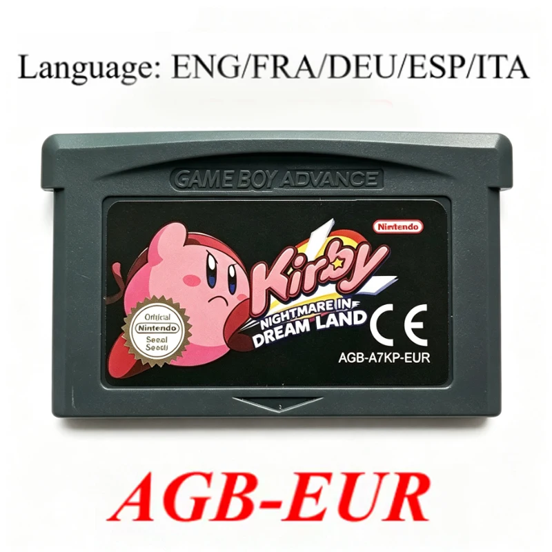 32-Bit Kirby Game Cartridge: Amazing Mirror & Nightmare in Dream Land