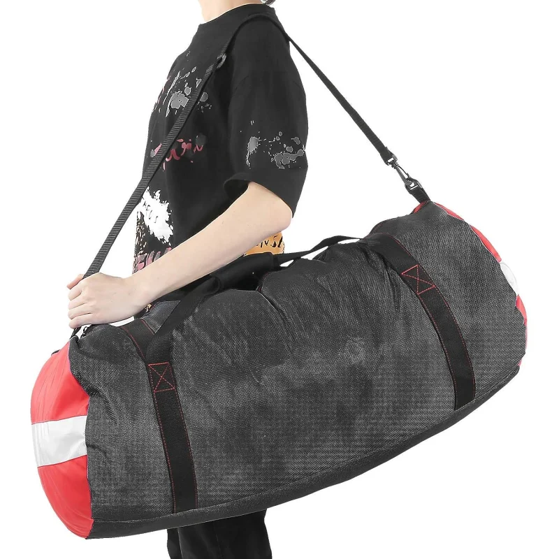 

Спортивная спортивная сумка, очень большие сетчатые пляжные сумки для дайвинга и погружения с плечевым ремнем для тренажерного зала, тренировок, снаряжения для подводного плавания и Сноркелинга