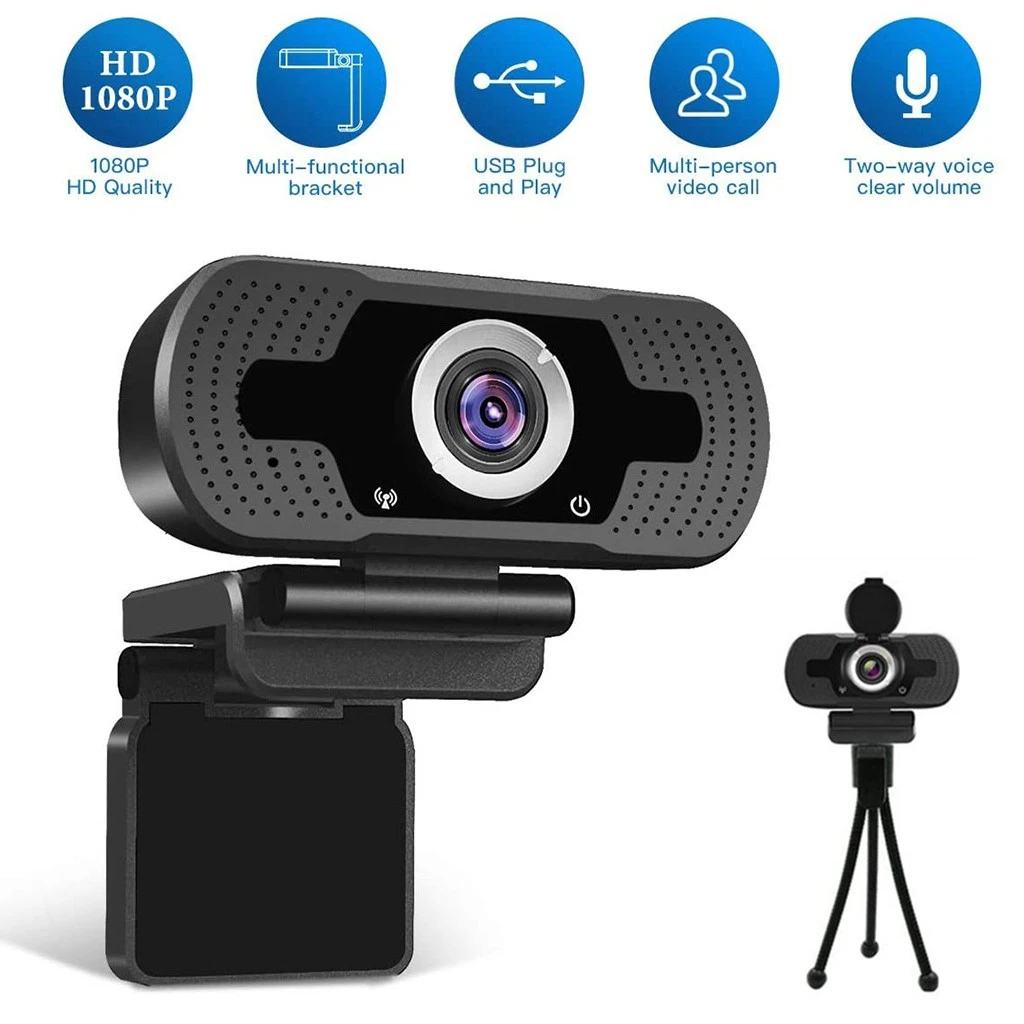 x HD Pro Dericam Webcam, HD 1080P Webcam With Microphone, Computer