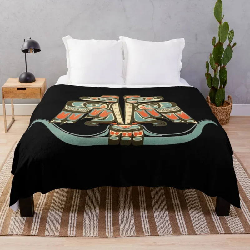 

Native Art H-aida Tl-in-git Thunder-bird Throw Blanket For Sofas Summer Bedding Blankets