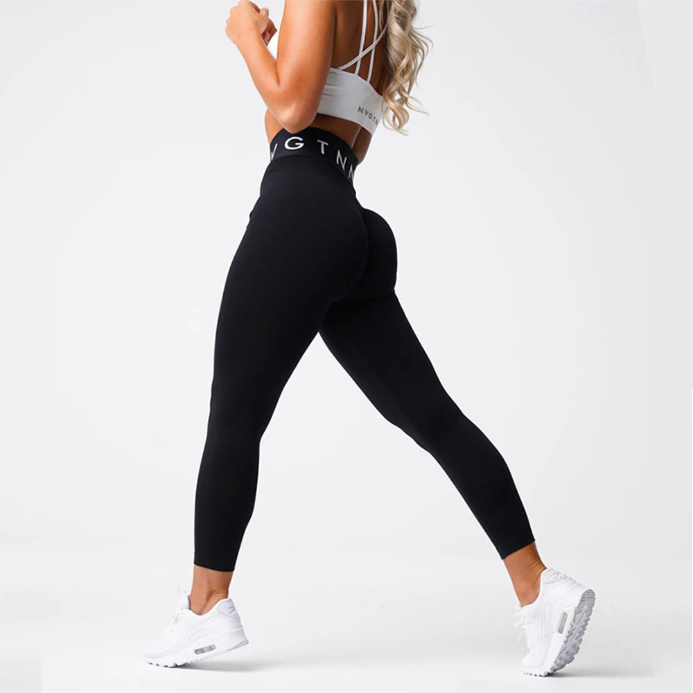NVGTN Seamless Leggings Black Butt Lifting Leggings High Waisted Tummy Control Workout Yoga Pants NV Seamless Leggings