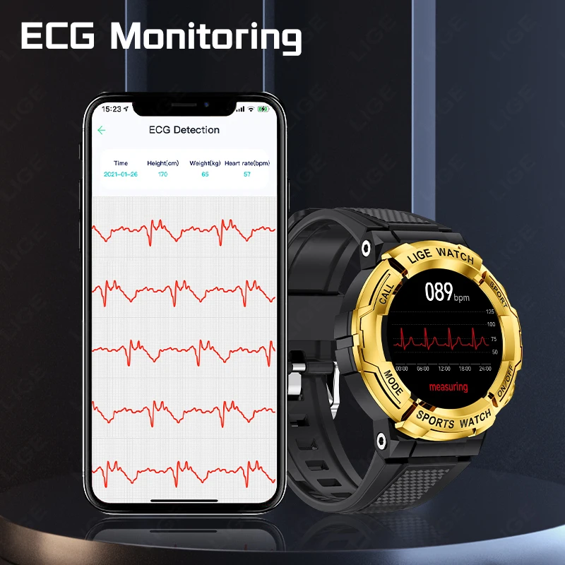 LIGE 2025 Smart Watch Man Outdoor Sports AI Voice Bracelet Bluetooth Call Heart Rate Tracker For Android IOS ECG Smartwatch Gift