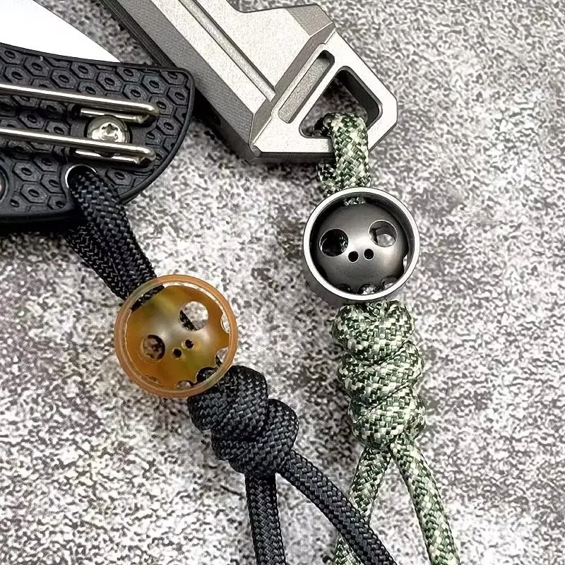 1 조각 PEI 폴리에테르이미드 티타늄 합금 칼 끈 구슬 Paracord 펜던트 DIY 공예