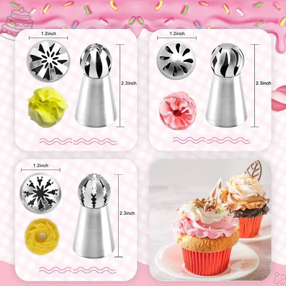 Stainless Steel Cake Icing Nozzles 4Pcs/Set Russian Pastry Icing Piping Nozzles Kit Cake Decorating Tools Baking Pastry Tools