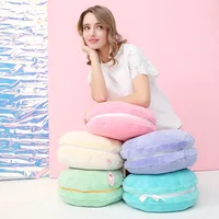 Pure Color French Macaron Round Cake Creative Plush Doll Pillow Cushion Gift With Core Home Decoration 1
