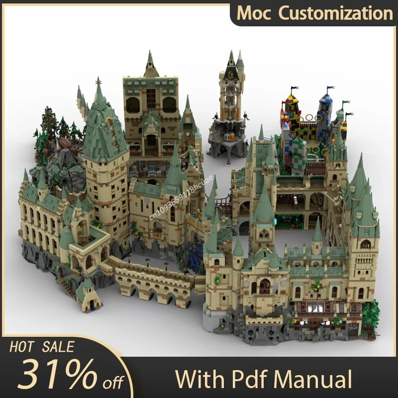 MOC Magic World Building Bricks Ultimate Modular Hogwarts Grounds