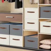 1PC Oxford Clothing and Toy Storage Box Basket Clothes Storage Uncovered Bottom Sweater Sock Bedroom Odorless Storage Cabinet 4