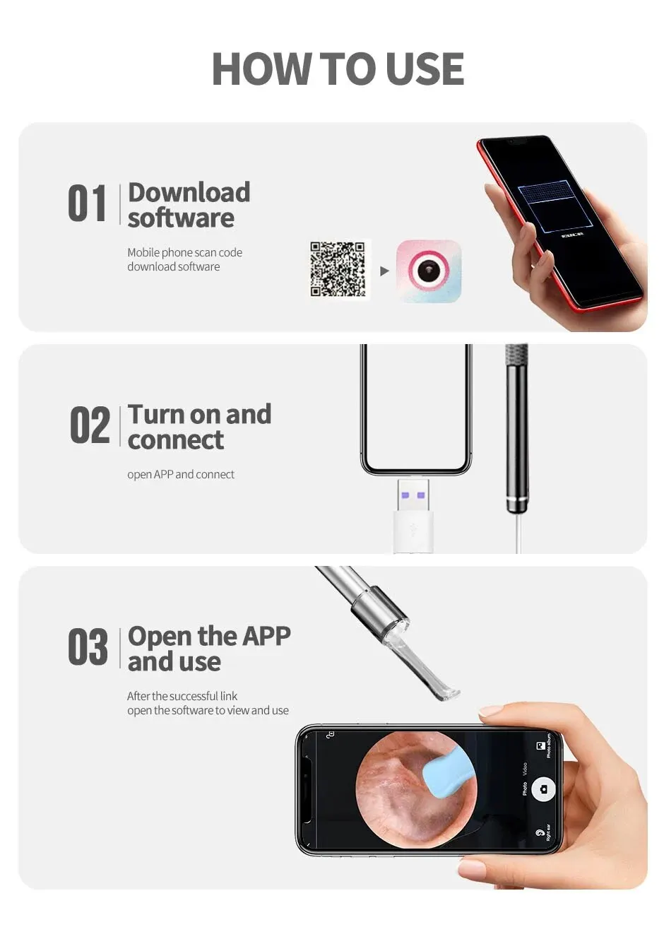 Sfca5f8f3a684418e84df86479a9fd2147 5.5MM, HD, Visual Ear Endoscope 3 in 1 USB Otoscope Ear Wax Removal HD Endoscope Mini Camera Otoscope Health Care For PC Android Mallzona