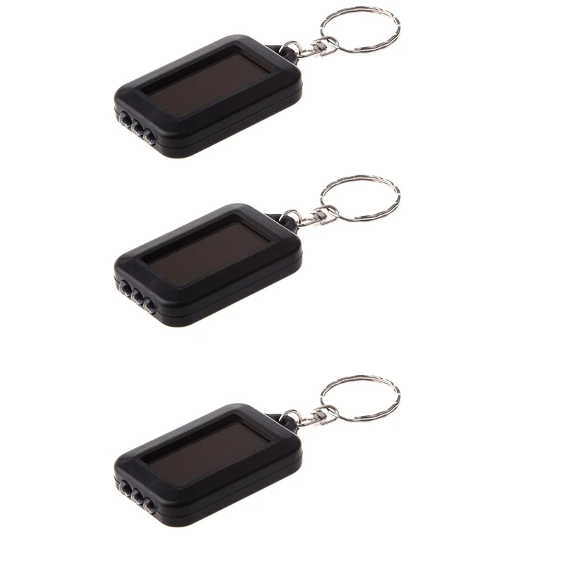

3X Solar-Powered LED Flashlight / Keychain