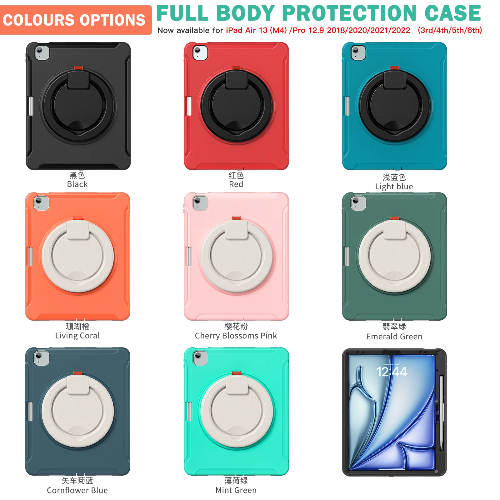 Kids Shockproof Tablet Protector Stand Case with Handgrip Cover