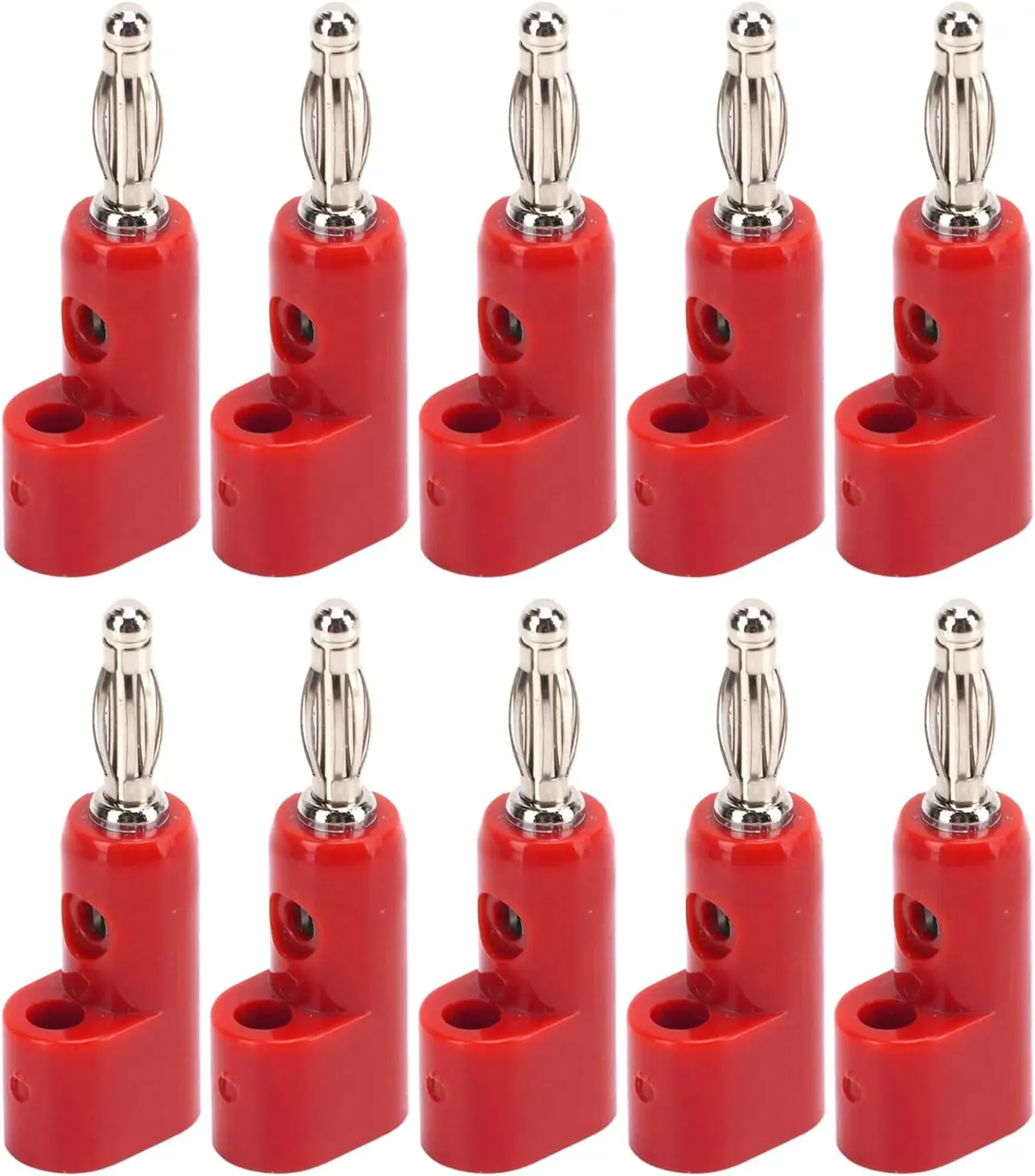 

10pcs 4mm Banana Plug Solderless Stackable Banana Plug Connectors J.10026(Black)