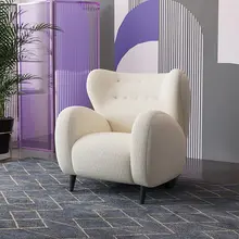 

Light Luxury Single Sofa Nordic Modern Lamb Velvet Creative Leisure Lazy Chair Furniture Grey Thickened Warm Comfortable Sofa