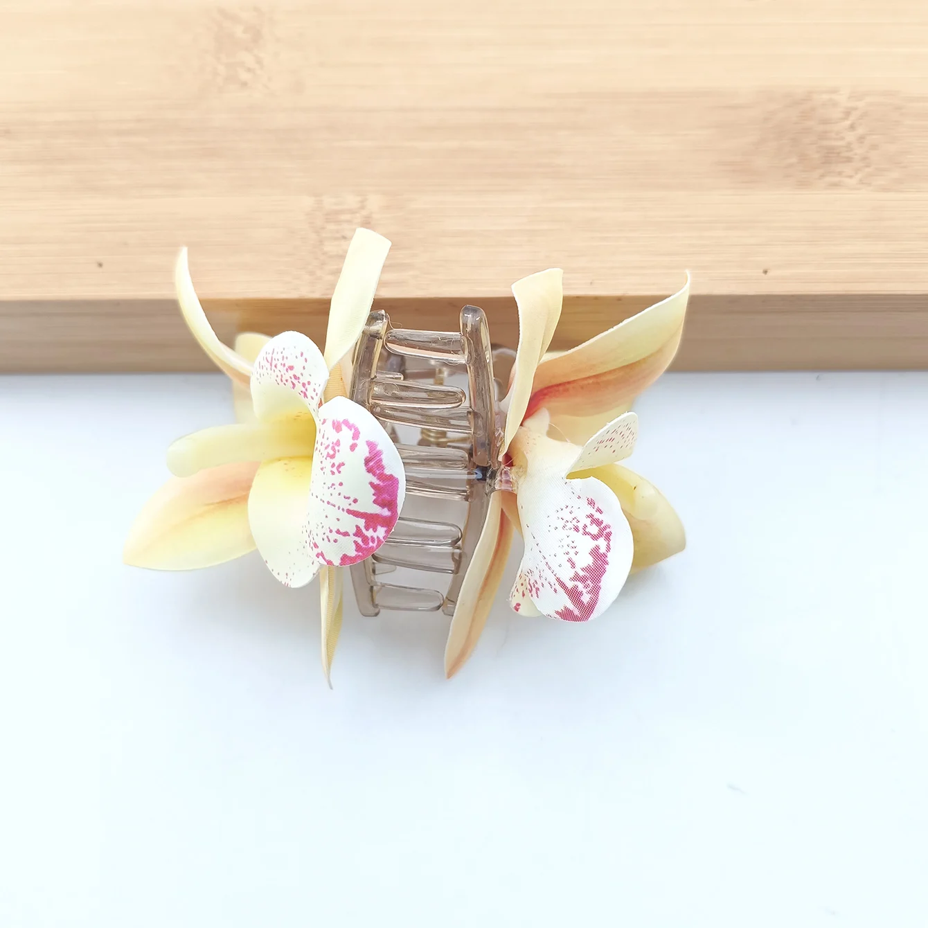 1/2 Stück Stoffblumen-Haarspange, Entenschnabel-Clip mit Kunstblumen, Haarnadel im Urlaubsstil, Boho-Stil Haarspange – Detail 9