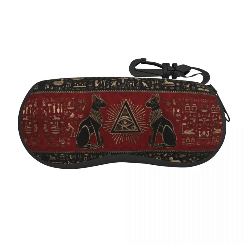 

Custom Ancient Egypt Eye Of Horus Glasses Case Fashion Egyptian Bastet Cat Shell Eyeglasses Case Sunglasses Box