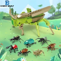 Rhinoceros Beetle Colorful Insect 3D Model Building Blocks Toy 3