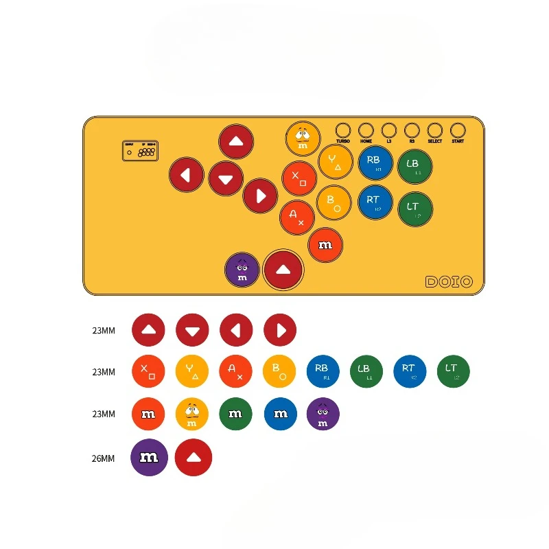 DOIO HITBOX 키캡 19키 23/26MM PBT 승화 멀티컬러 키캡 (DOIO Hitbox H03 H04 H05 H06 H06m/pro H07A/B/C H08B/C 용)