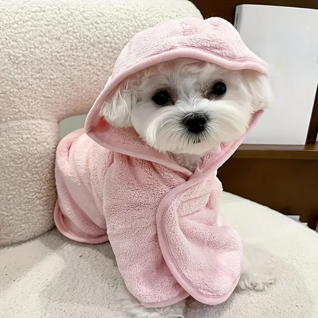 Soft Pet Bathrobe Absorbent Pet Quick Drying Bath Towel Dog Bath Towel Dogs Clean Absorbent Bathrobe Full Body Wrap Dogs Cats 2