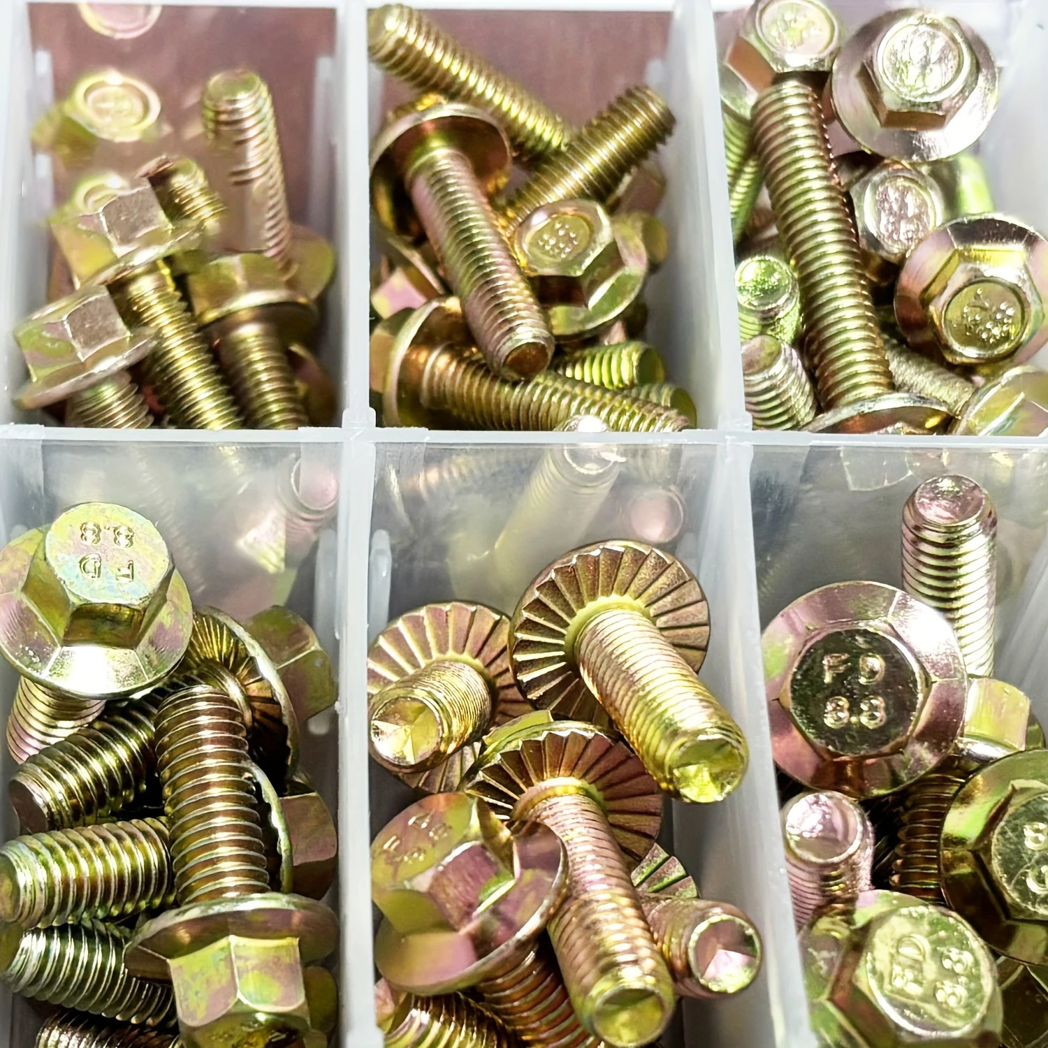 260 sets of 8.8 grade alloy steel flange bolts and nuts M5 M6 M8 metric hex screws with 14 common sizes of nuts screw bolt nut set screw washer nut kit