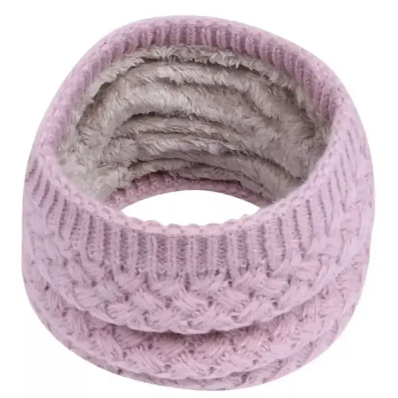 Unisex Winter Neck Scarf Knitted Thickened Wool Fluff Warm Neckerchief Protective Cervical Spine Loop Outdoor villus Ring Scarf