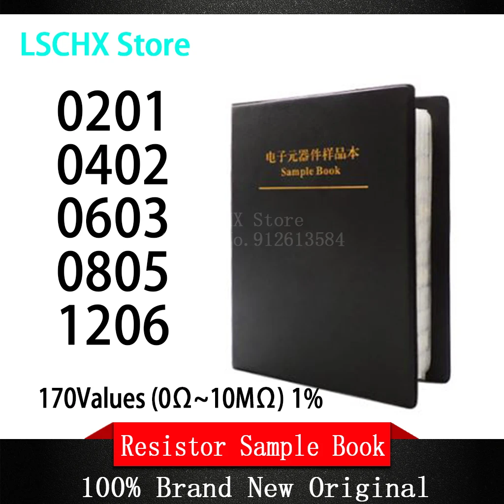 

Smd Book Resistor Kit 0805 0201 0402 0603 1206 1% SMT Chip Resistor set Assortment Kit 170 Values Sample Book FR-07 0Ω-10MΩ