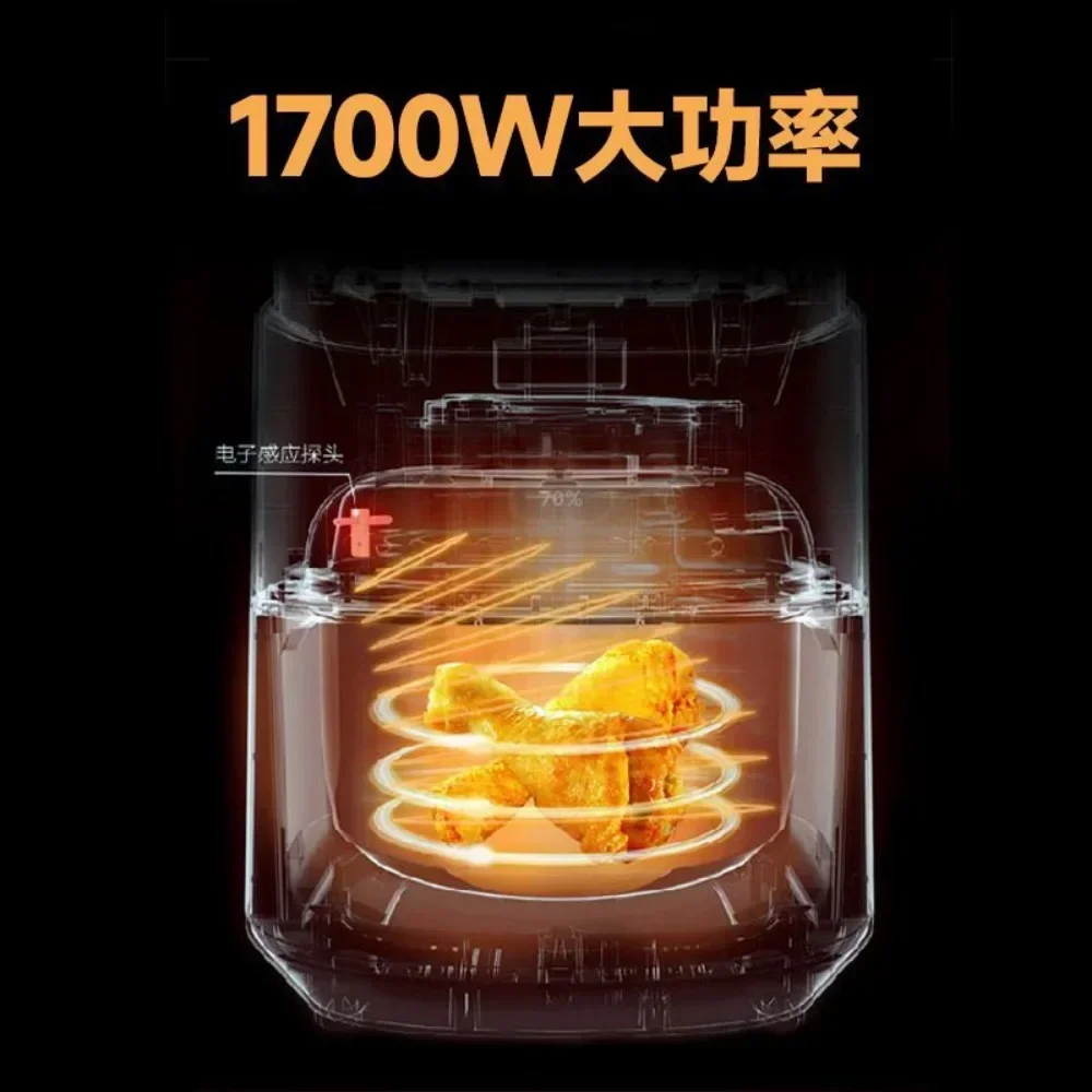 10.5L large capacity air fryer with visible window, stainless steel shell, intelligent touch version, household oil fryer 220V 3