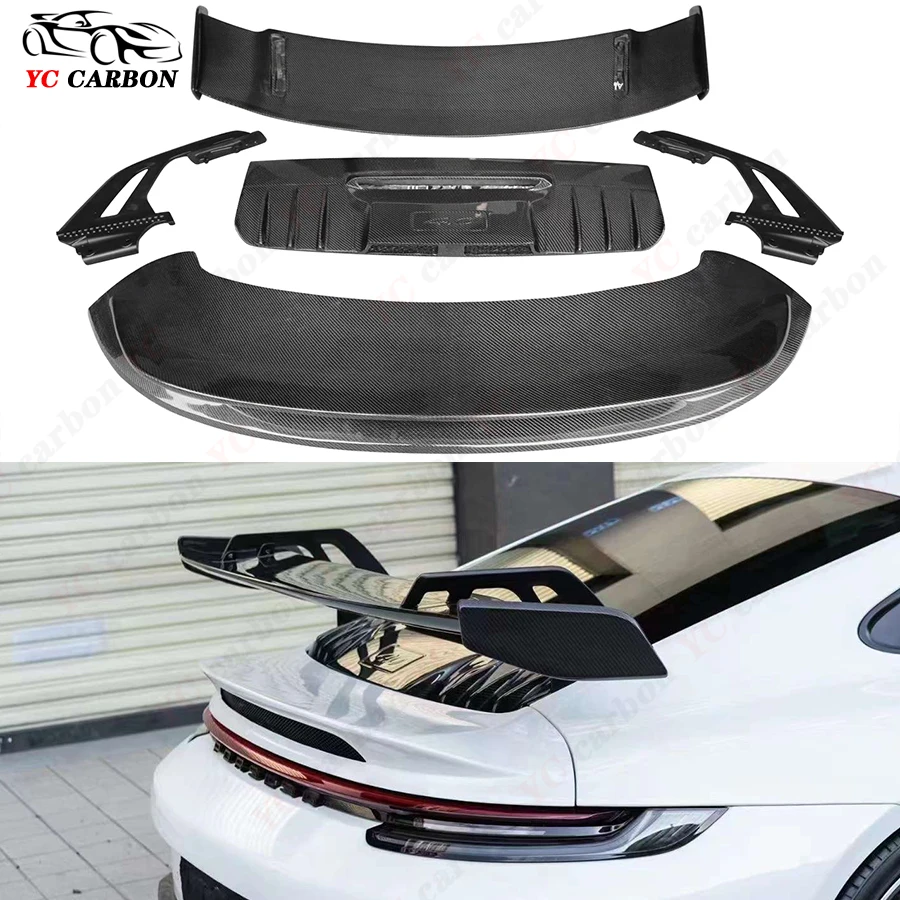 

Для Porsche 911 992 Carrera GT3 стиль 2019-2023 спойлер из углеродного волокна заднее крыло автомобильный гоночный автомобильный стайлинг хвост губа крыло Корпус Комплект