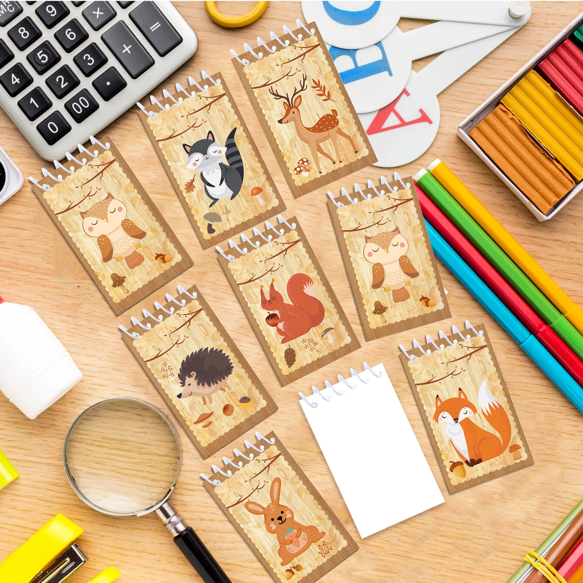 8 stücke Wald Tiere Thema Mini Spirale Tasche Notebooks Memo Pad Spule Broschüre Notizblöcke Für Büro Schreibwaren Schule Tagebücher – Detail 9