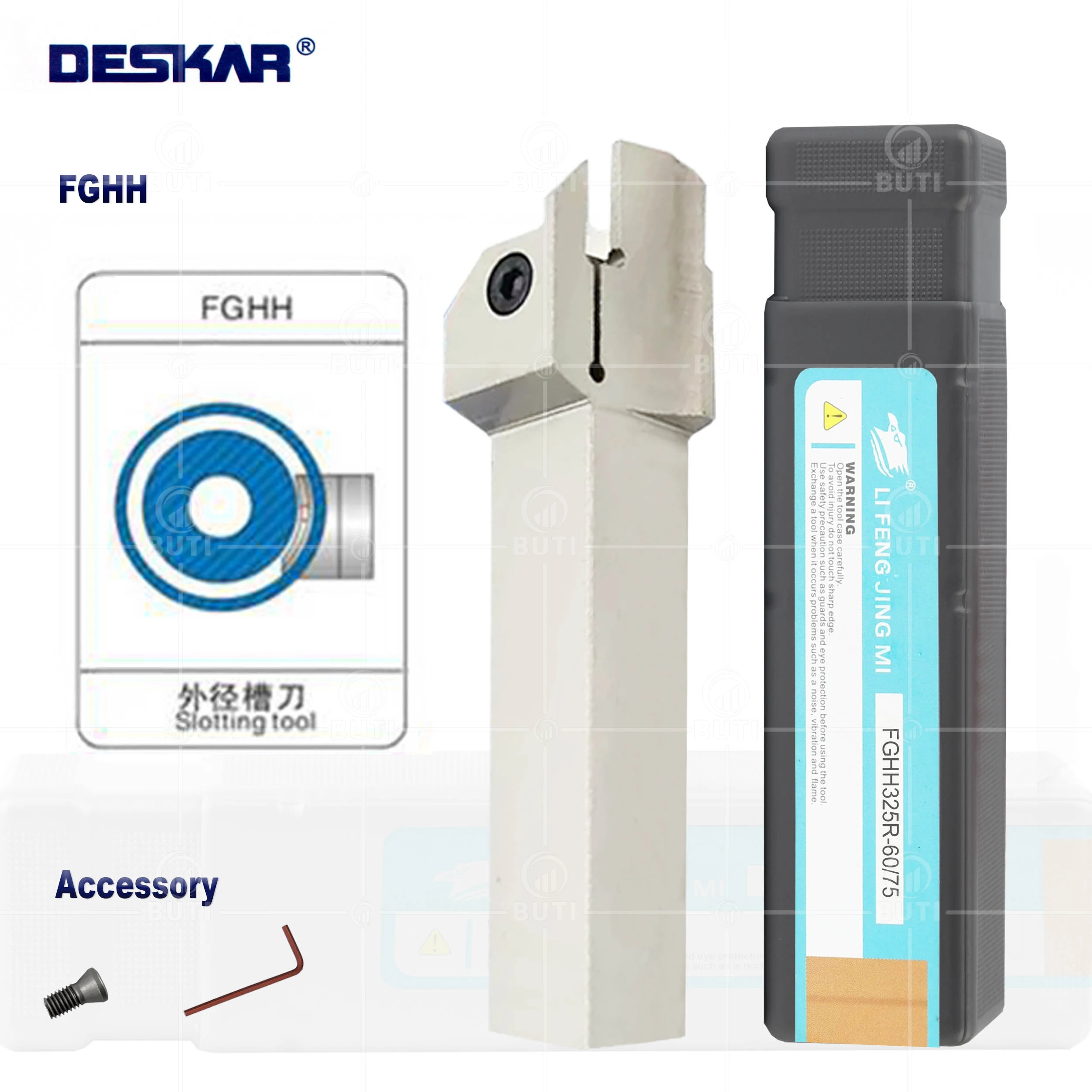 

DESKAR 100% Original Arbor FGHH320R FGHH325R FGHH425R Lathe Grooving Turning Tool White Holder CNC Cutter Bar For Carbide Insert