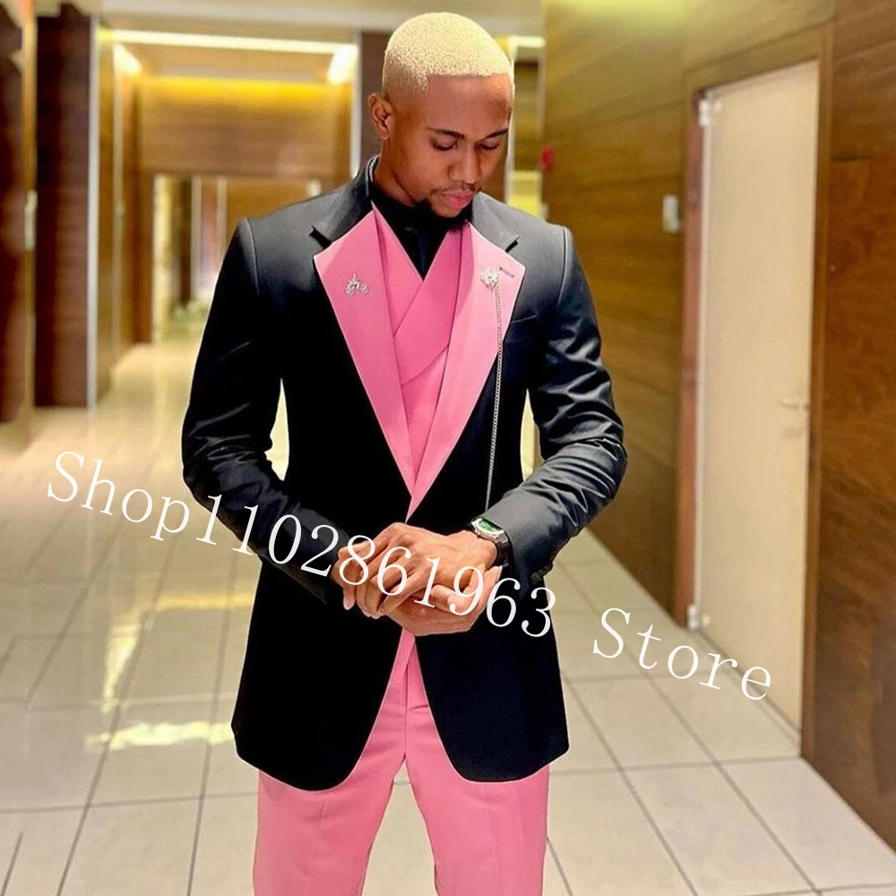 New Fashion Slim Fit Suits Male 3 Pieces Best Men Wedding Suits Groom Wear Tuxedos Blazer+Vest+Pants Costume Homme Mariage