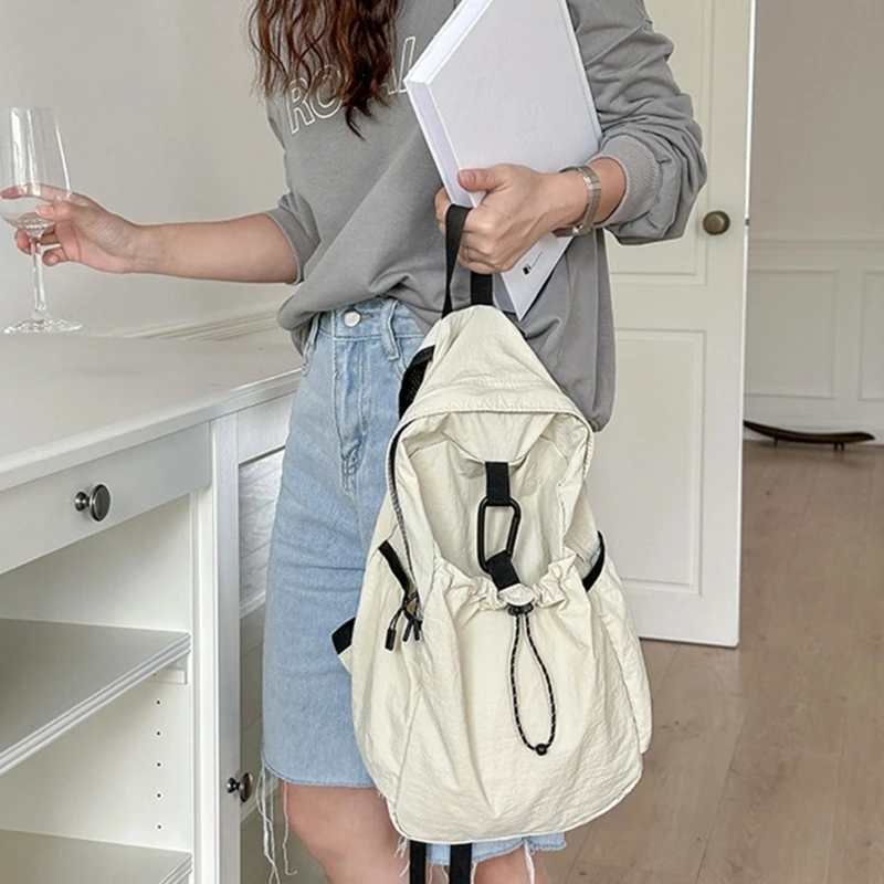 Versatile Drawstring Backpack Large Capacity Pack for Girl College Travel Pack